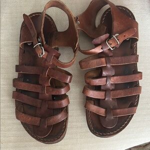 Brown Leather Strappy Sandals